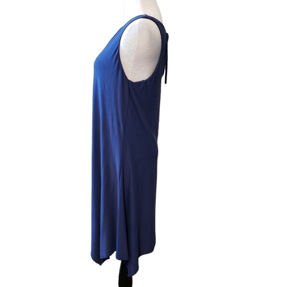 Soma Womens Sleeveless Navy Blue Dress With V-Neck‎ & Back Tie Detail size S - Picture 3 of 16